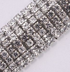 Classic Silver Tone and Clear Diamante Bracelet